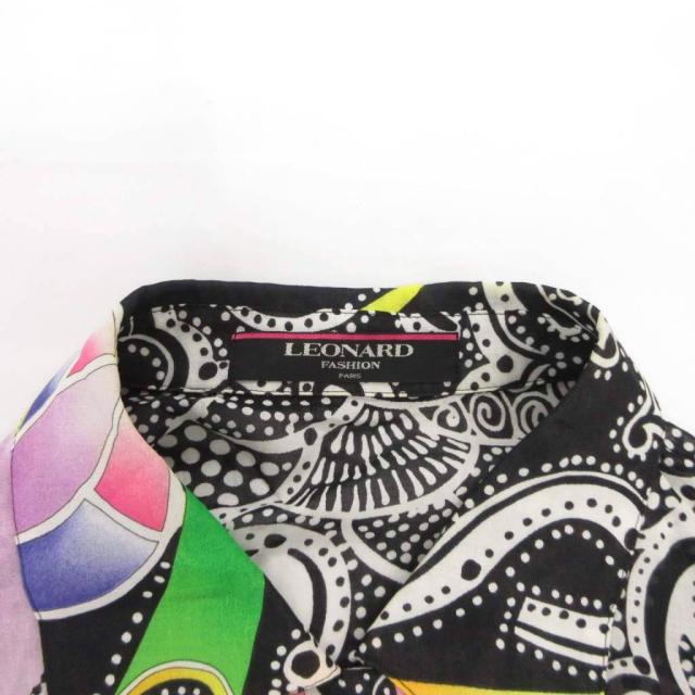 中古】レオナール LEONARD FASHION シアーシャツ 長袖 ペイズリー柄