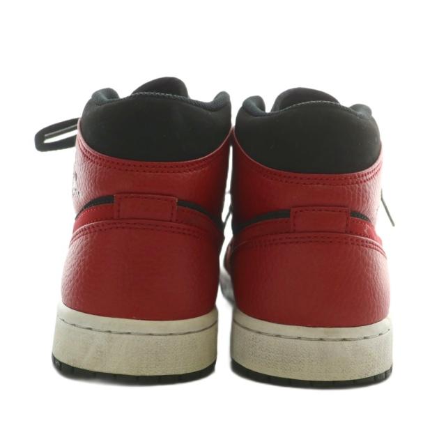 【中古】ナイキ NIKE Air Jordan 1 Mid Reverse Bred スニーカー レザー ハイカット US7.5 25.5cm 赤 黒 554724-054