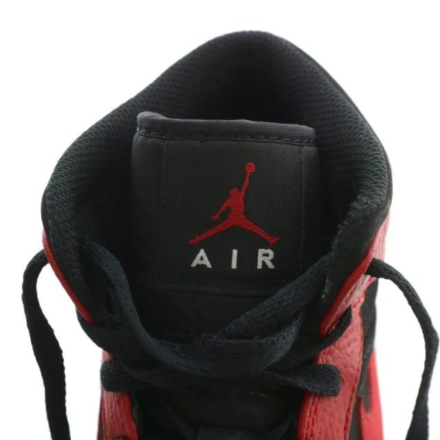 【中古】ナイキ NIKE Air Jordan 1 Mid Reverse Bred スニーカー レザー ハイカット US7.5 25.5cm 赤 黒 554724-054
