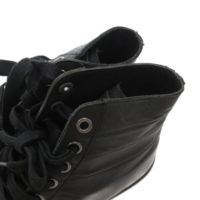 【中古】エンポリオアルマーニ EMPORIO ARMANI ハイカット スニーカー レザー エナメル切替 7 黒 ブラック /UO 中古】エンポリオアルマーニ EMPORIO ARMANI ハイカット スニーカー