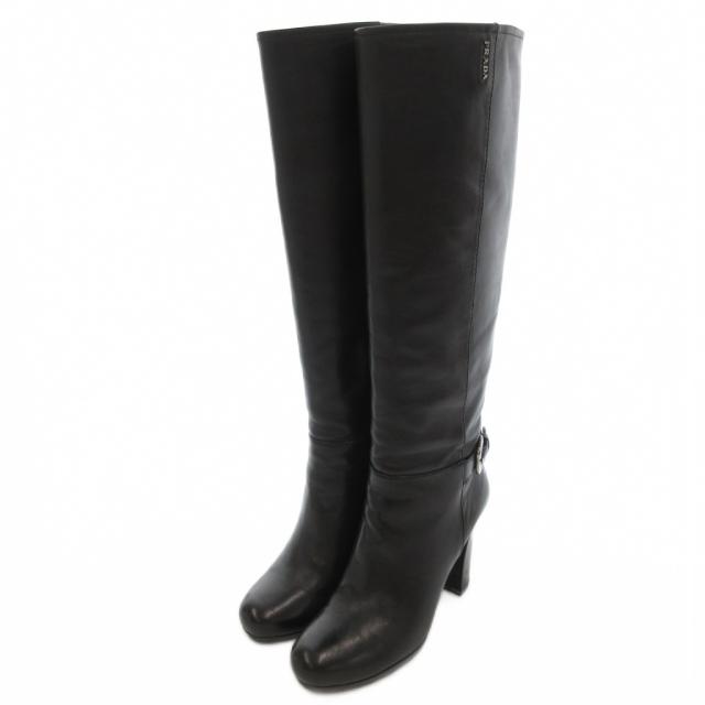 美品【プラダスポーツ】ロングブーツ　アメリカズカップ 黒　37 レザー 楽天市場】ロングブーツ PRADA(プラダ)の通販