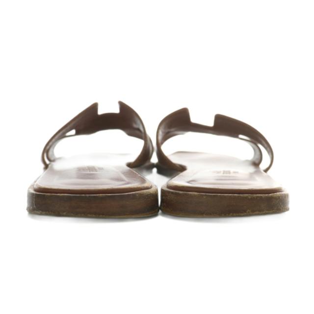 中古】エルメス HERMES オラン サンダル レザー オープントゥ フラット