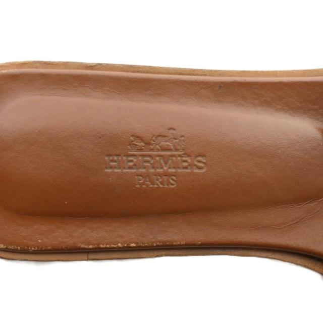 中古】エルメス HERMES オラン サンダル レザー オープントゥ フラット