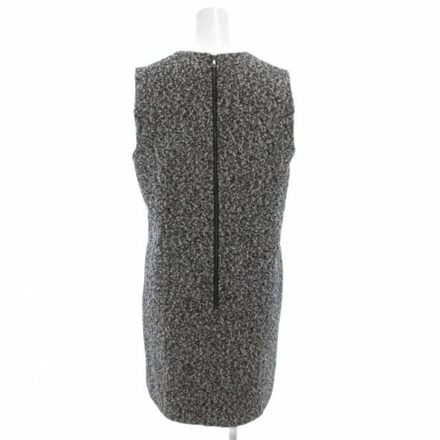 【中古】マックスマーラ MAX MARA 白タグ モスクワ ウール ワンピース ノースリーブ ツイード ひざ丈 42 黒 白_1