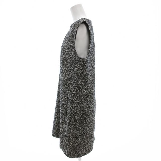 【中古】マックスマーラ MAX MARA 白タグ モスクワ ウール ワンピース ノースリーブ ツイード ひざ丈 42 黒 白 中古】マックスマーラ MAX MARA 白タグ モスクワ ウール ワンピース