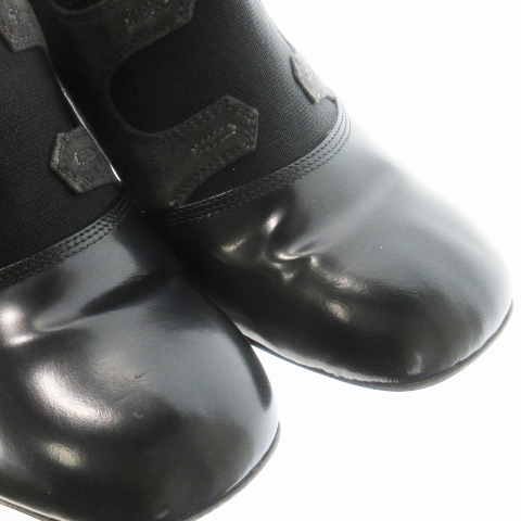 【中古】フェンディ FENDI ブーティ ブープス ゴア レザー 革 スエード 切替 ハイヒール 配色 36 23.0cm グレー