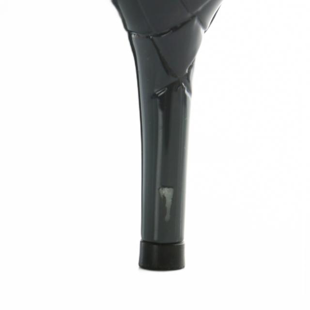 【中古】BOTTEGA VENETA パンプス エナメル オープントゥ ハイヒール イントレチャート 38 24.5cm カーキ