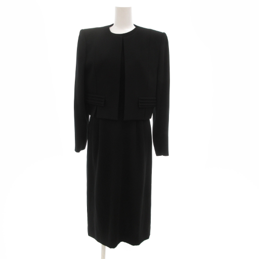 【中古】クロエ CHLOE ヴィンテージ ブラックフォーマル アンサンブル ジャケット ワンピース ちりめん 9 ブラック