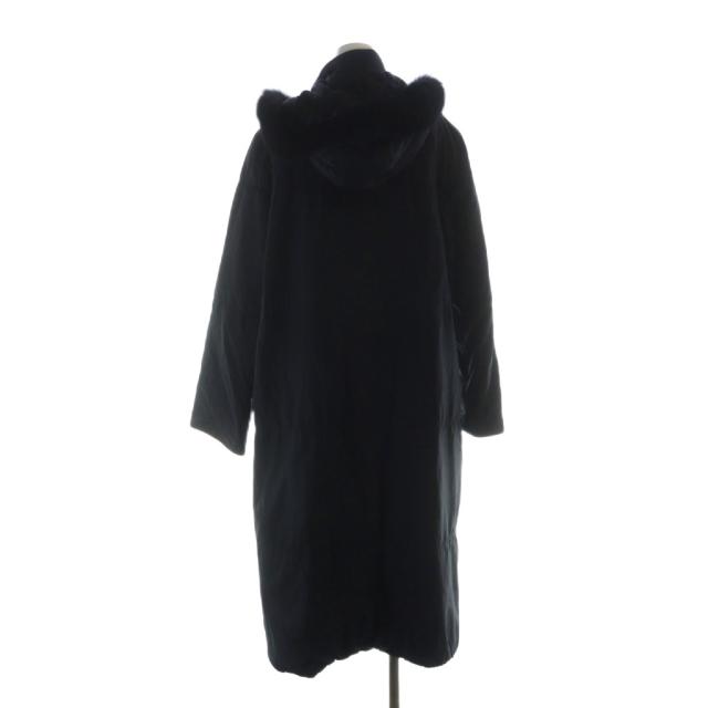 中古】バルマン BALMAIN ダウンコート 長袖 総裏地 フード 黒 ブラック