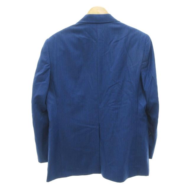 【中古】スキャバル SCABAL SUPER 140'S MOTS セットアップ スーツ ジャケット パンツ ストライプ 青 ブルー 春夏_2