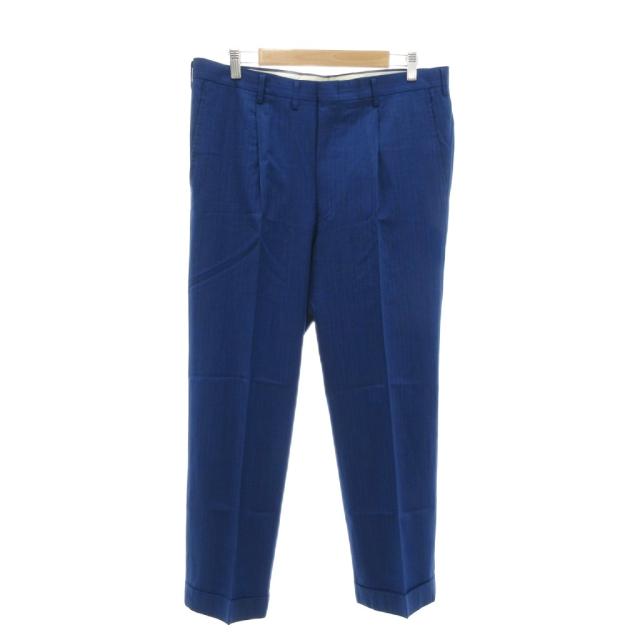 【中古】スキャバル SCABAL SUPER 140'S MOTS セットアップ スーツ ジャケット パンツ ストライプ 青 ブルー 春夏_4