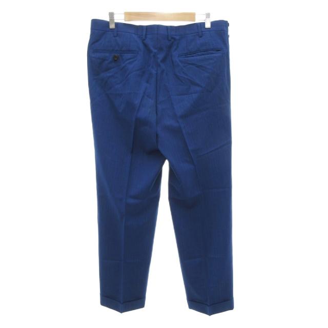 【中古】スキャバル SCABAL SUPER 140'S MOTS セットアップ スーツ ジャケット パンツ ストライプ 青 ブルー 春夏_5