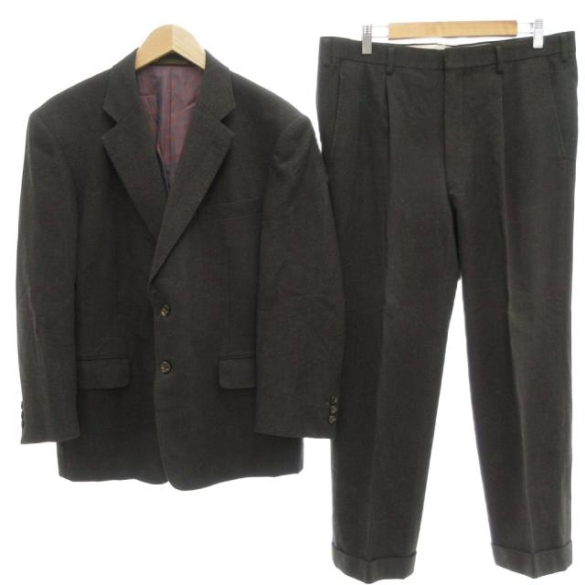 【中古】スキャバル SCSBAL MOTS セットアップ スーツ ジャケット パンツ 秋冬 総裏地 シングル ダークブラウン /AE