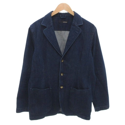 【中古】ラルディーニ LARDINI IGC801 JNAMA  デニム テーラードジャケット XL インディゴブルー シングル