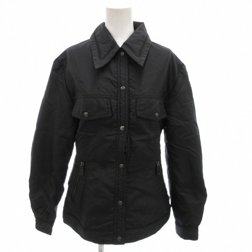 【中古】フェンディ FENDI jeans ジャケット ブルゾン 40 黒 ブラック メッシュ切替 バックロゴ /FF