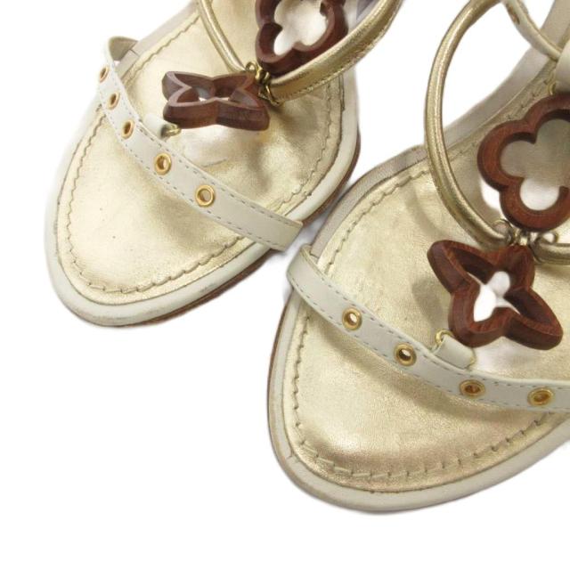 中古】ルイヴィトン LOUIS VUITTON サンダル ウェッジソール ウッド