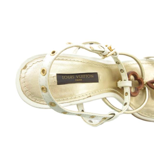 中古】ルイヴィトン LOUIS VUITTON サンダル ウェッジソール ウッド