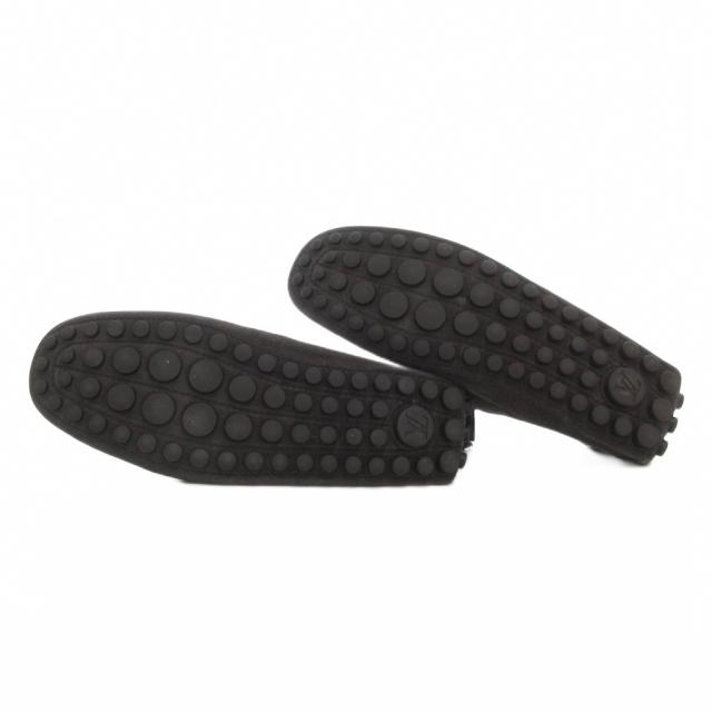 【中古】ルイヴィトン LOUIS VUITTON ドライビングシューズ スニーカー 6.5 25.5cm スエード レザー ロゴ 黒