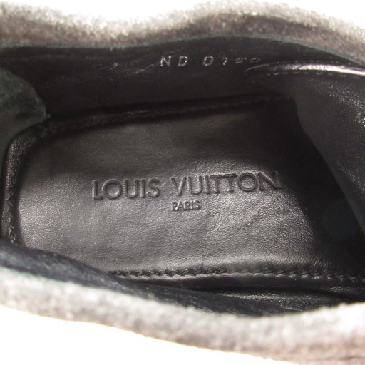 【中古】ルイヴィトン LOUIS VUITTON ドライビングシューズ スニーカー 6.5 25.5cm スエード レザー ロゴ 黒