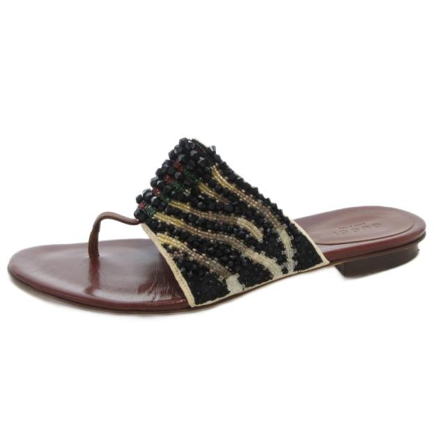 中古】グッチ GUCCI トングサンダル シューズ ビーサン レザー