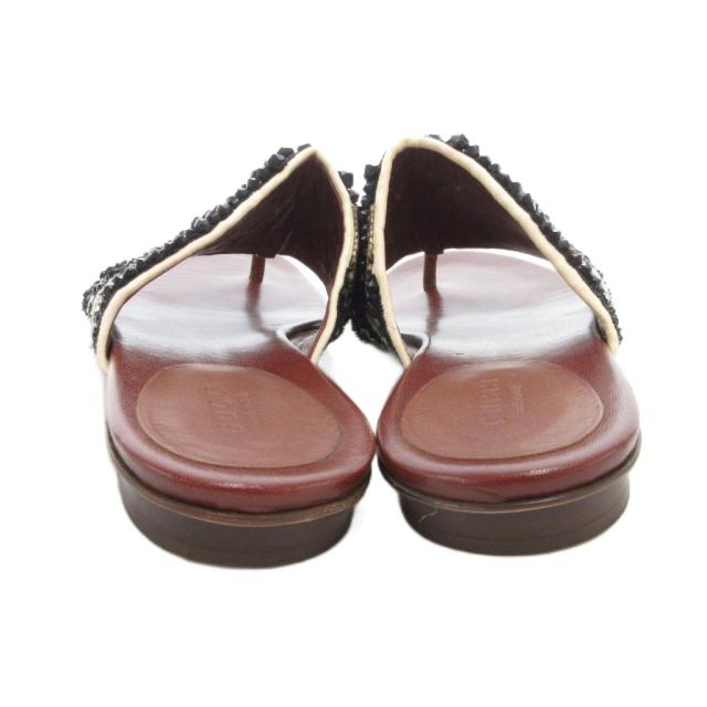 【中古】グッチ GUCCI トングサンダル シューズ ビーサン レザー ビジュー 37 茶 ブラウン 156105 /FF ■GY19 中古】グッチ GUCCI トングサンダル シューズ ビーサン レザー