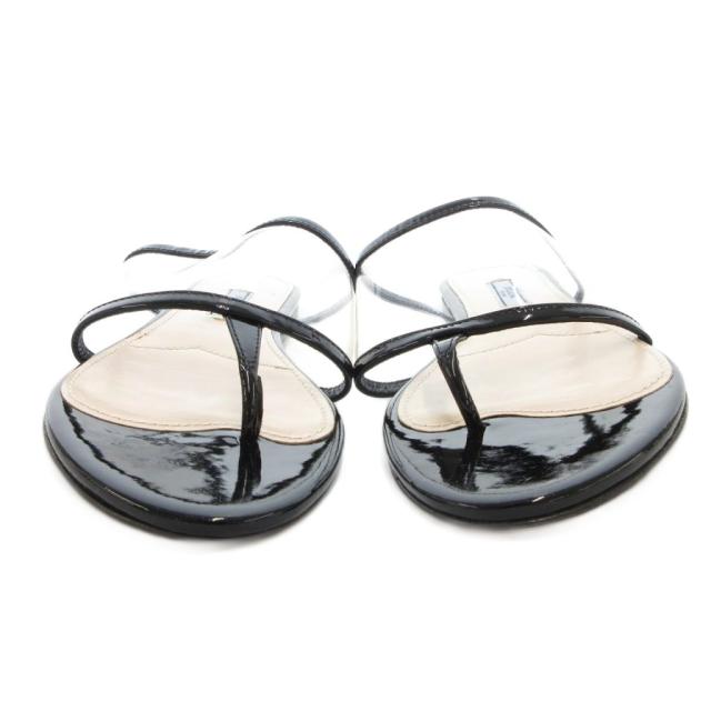 【中古】プラダ PRADA トングサンダル シューズ クリア 37.5 黒 ブラック /FF ■GY19 レディース_3