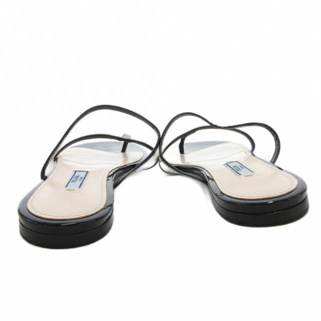 【中古】プラダ PRADA トングサンダル シューズ クリア 37.5 黒 ブラック /FF ■GY19 レディース_4