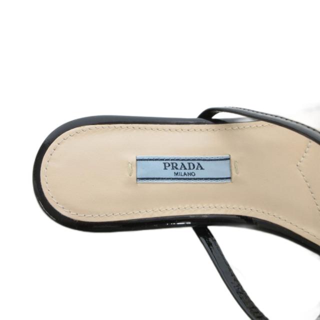 【中古】プラダ PRADA トングサンダル シューズ クリア 37.5 黒 ブラック /FF ■GY19 レディース_6