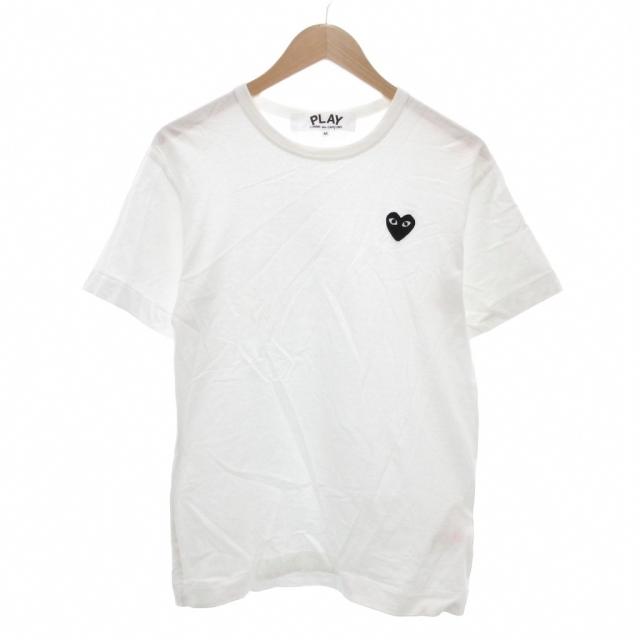 【中古】プレイコムデギャルソン PLAY COMME des GARCONS Tシャツ M 半袖 クルーネック ハートロゴ 刺繍 白