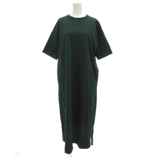 【中古】スローン SLOANE 5分袖カットソーワンピース 半袖 1 クルーネック 緑 グリーン SL6S-348 /GV ■GY19