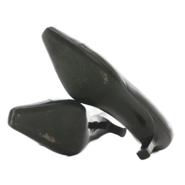 【中古】サルヴァトーレフェラガモ Salvatore Ferragamo ヴァラ パンプス レザー スクエアトゥ ヒール 5.5 22.5cm 黒