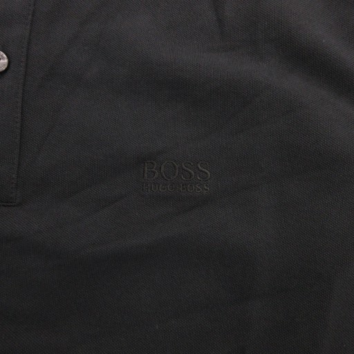 【中古】ヒューゴボス HUGO BOSS C-フィレンツェ C-FIRENZE ポロシャツ S 半袖 ロゴ刺繍 ワンポイント 黒 ブラック_4