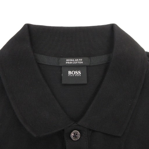 【中古】ヒューゴボス HUGO BOSS C-フィレンツェ C-FIRENZE ポロシャツ S 半袖 ロゴ刺繍 ワンポイント 黒 ブラック_5