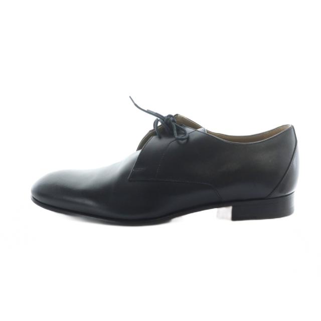 【中古】エルメス HERMES ビジネスシューズ ドレスシューズ 靴 ロゴ レザー 39.5 24.5cm 黒 ブラック ■GY01 /MQ