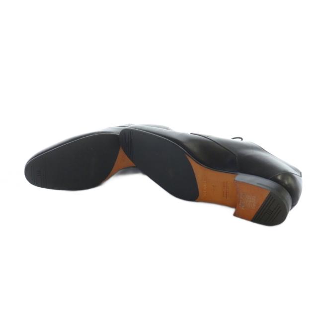 【中古】エルメス HERMES ビジネスシューズ ドレスシューズ 靴 ロゴ レザー 39.5 24.5cm 黒 ブラック ■GY01 /MQ