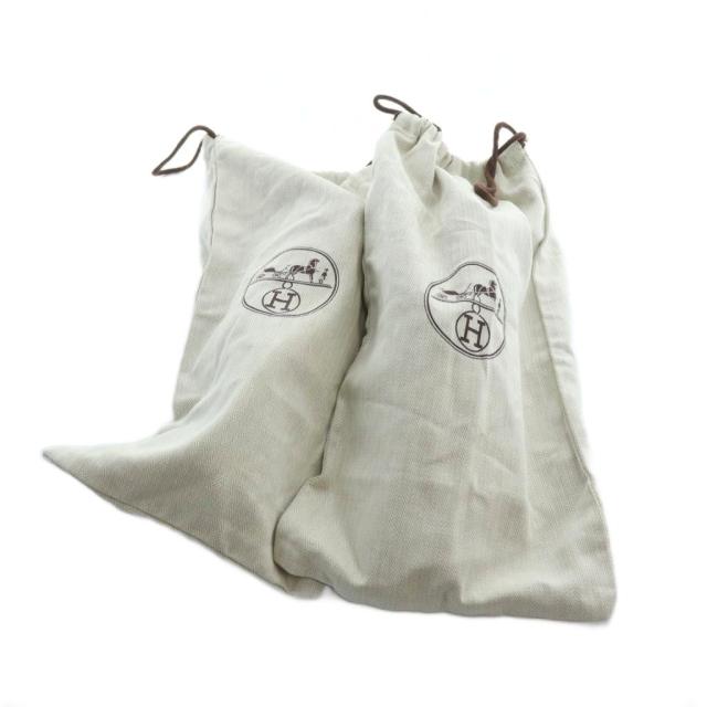 【中古】エルメス HERMES ビジネスシューズ ドレスシューズ 靴 ロゴ レザー 39.5 24.5cm 黒 ブラック ■GY01 /MQ