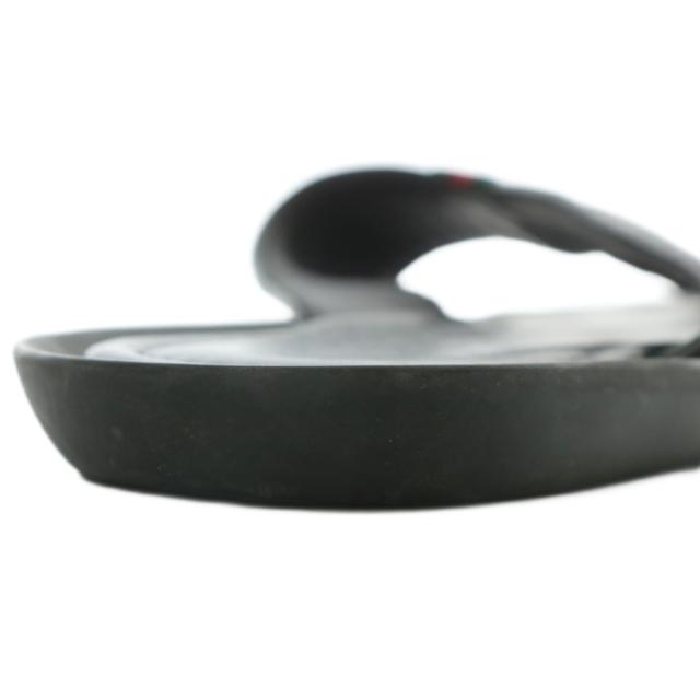 【中古】グッチ GUCCI ビーチサンダル トング レザー GGスプリーム シェリーライン 6.5 25.5cm 黒 ブラック 202762