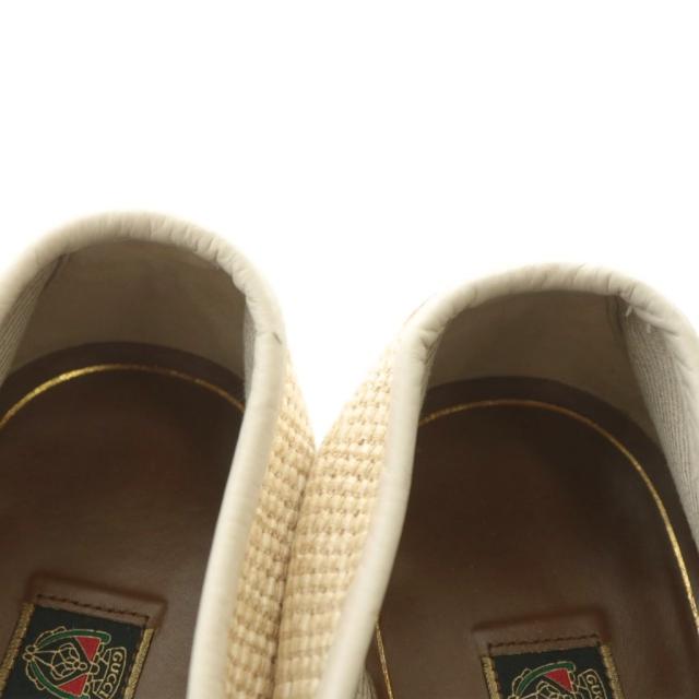 【中古】グッチ GUCCI オールドグッチ ローファー スリッポン ホースビット ゴールド金具 6.5 25.5cm ベージュ