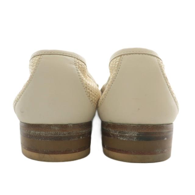 【中古】グッチ GUCCI オールドグッチ ローファー スリッポン ホースビット ゴールド金具 6.5 25.5cm ベージュ