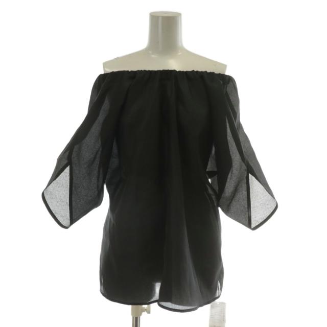 【中古】未使用品 JENNE ジェンヌ ベアトップセットシアーオフショル 2WAY ブラウス トップス S 黒 iwa25ss-tp42