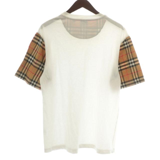 【中古】BURBERRY LONDON ENGLAND Tシャツ カットソー 半袖 クルーネック ノバチェック 切り替え S 白 茶色 中古】BURBERRY LONDON ENGLAND Tシャツ カットソー 半袖 クルーネック