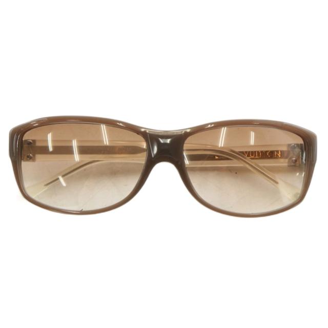 【中古】LOUIS VUITTON HENDAYE 眼鏡 サングラス セルフレーム グラデーション スクエア 60□15 茶色 クリア Z0183E