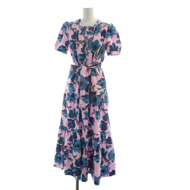 【中古】ダイアンフォンファステンバーグ DIANE von FURSTENBERG 近年モデル シャツワンピース ロング フレア ロゴ