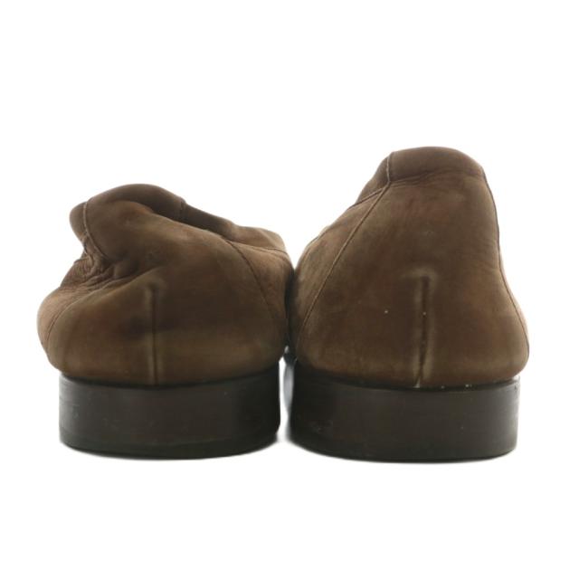 【中古】GIANNI VERSACE ローファー オペラシューズ スリッポン スエード 刺繍 41.5 26〜26.5cm 茶色