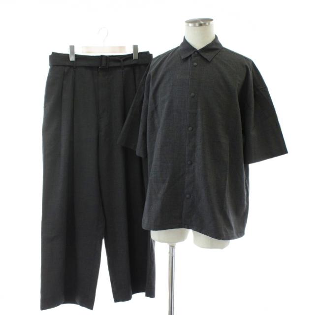 【中古】VOAAOV セットアップ CHIC TECH SS SHIRT CHIC TECH TUCK WIDE SLACKS チェック柄 1 VOSH-L32 VOPT-L33