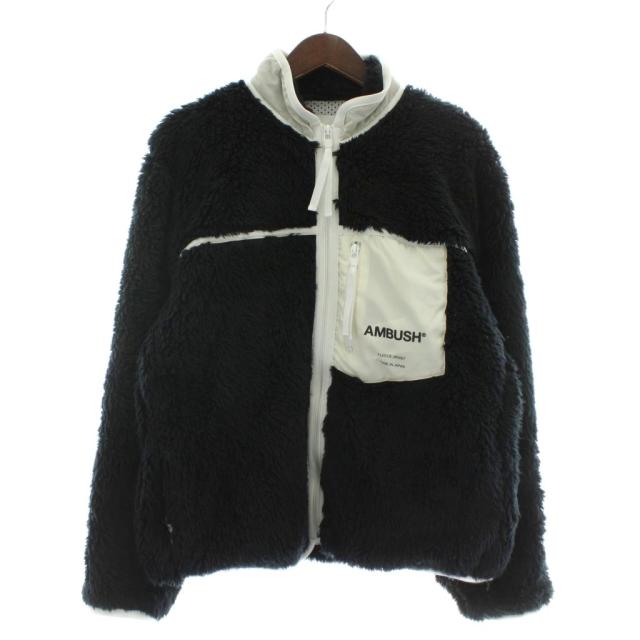 【中古】AMBUSH 20AW NEW FLEECE JACKET フリースジャケット ブルゾン アウター ボア 2 M 黒 BMEA001F20FLE001