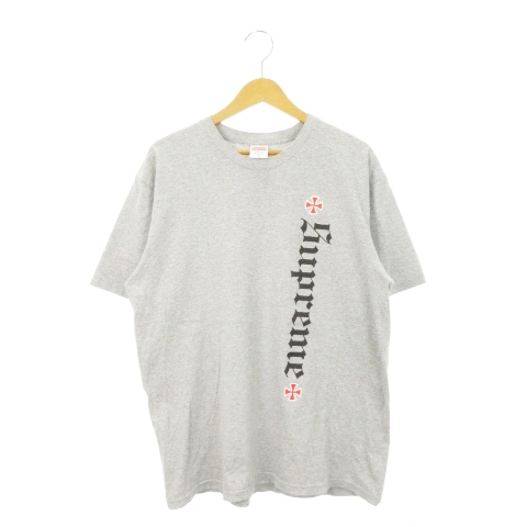 【中古】SUPREME Independent インディペンデント Tシャツ カットソー クルーネック 半袖 プリント ロゴ M グレー