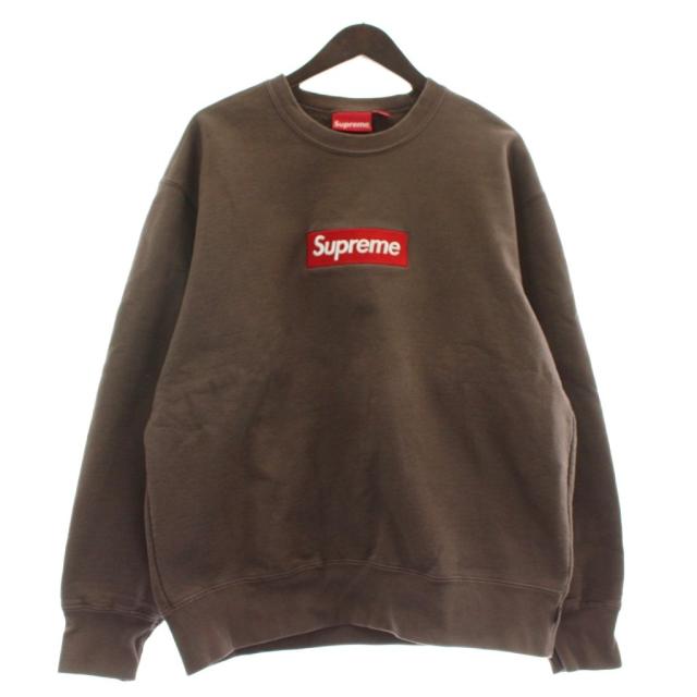 【中古】シュプリーム SUPREME 22AW ボックスロゴ クルーネック トレーナー スウェット 長袖 裏起毛 刺繍 M 茶色