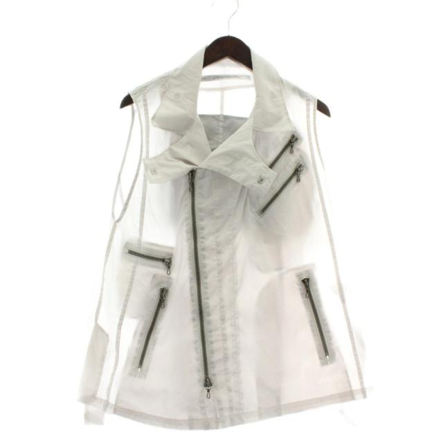 【中古】ユリウス JULIUS 22AW マルチポケット ベスト ジレ ナイロン ジップアップ ロゴ 1 S グレー 787VEM1