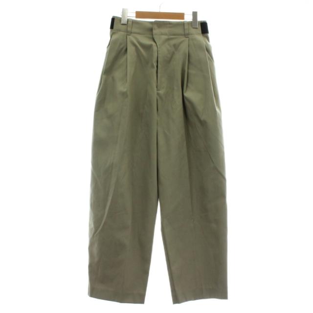 【中古】my beautiful landlet HIGH DENSITY GABARDINE PANTS パンツ スラックス ツータック 1 カーキ WM01-PT212012